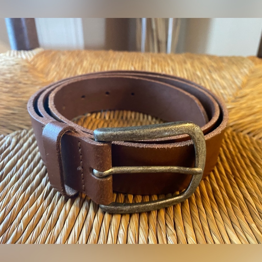 JACK & JONES Men's Classic Brown Leather Jean Belt Size 90 / Large Italy